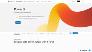 A screenshot of the Microsoft Power BI landing page