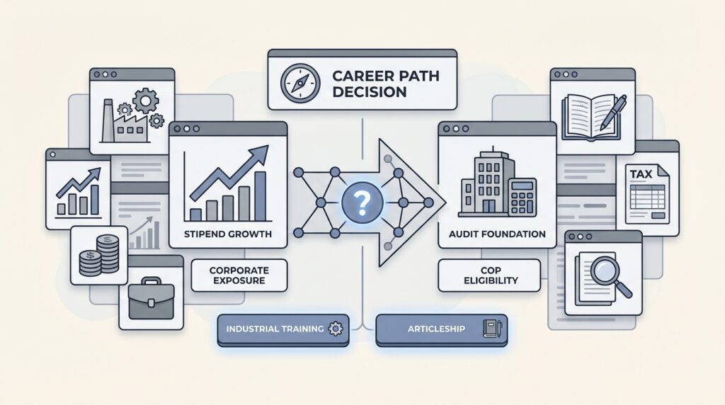 CA industrial training vs. Big 4 articleship CA Monk