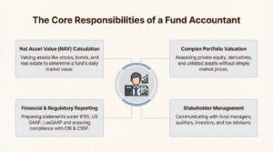An infographic showing the core responsibilities of a fund accountant