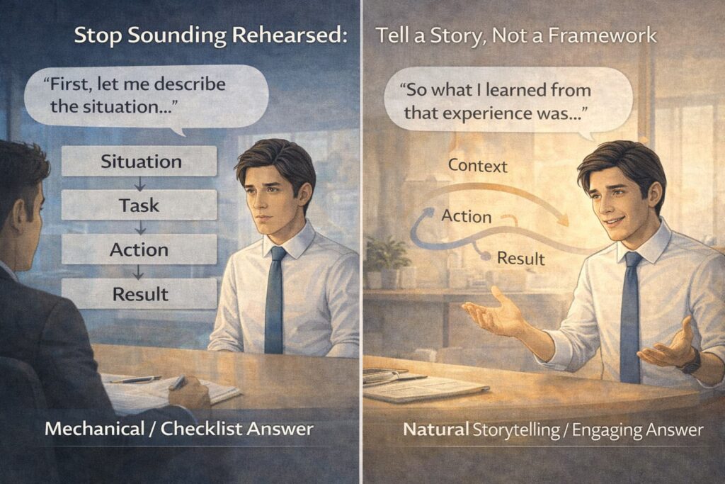 Interview response styles structured vs. engaging